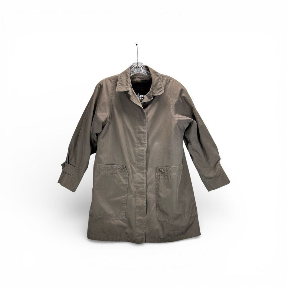London Fog Trench Coat Women 10 Reg Tan Rain Jacket Lined Classic